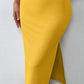 Ribbed Round Neck Tank and Slit Skirt Sweater Set