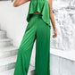 Strapless Top and Wide Leg Pants Set