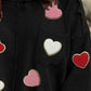 Plus Size Exposed Seam Heart Dropped Shoulder Sweatshirt