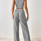 Ribbed Round Neck Tank and Pants Sweater Set