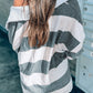 Striped Collared Neck Long Sleeve T-Shirt