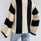 Striped Mock Neck Long Sleeve Sweater