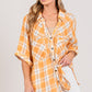 SAGE + FIG Plaid Button Up Side Slit Shirt