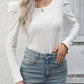 Eyelet Round Neck Puff Sleeve Blouse