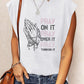 Full Size Letter Graphic Round Neck Cap Sleeve T-Shirt