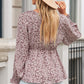 Tied Ditsy Floral Long Sleeve Blouse