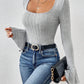Square Neck Flare Sleeve T-Shirt