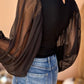 Mock Neck Balloon Sleeve Blouse