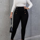 Plus Size Decorative Button Skinny Pants