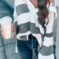 Striped Collared Neck Long Sleeve T-Shirt