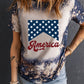 AMERICA Round Neck Short Sleeve T-Shirt