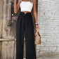 Ruched High Waist Straight Leg Pants