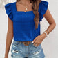 Ruffled Square Neck Cap Sleeve Blouse