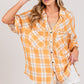 SAGE + FIG Plaid Button Up Side Slit Shirt